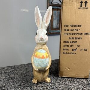 Easter Bunny with Egg Figurine resin NEW 20 inches